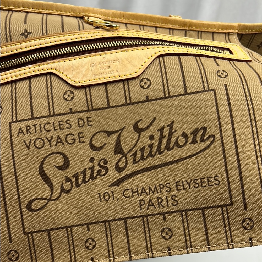 Louis Vuitton Monogram Brown Tan Tote with Leather Trim - Picture 12 of 17